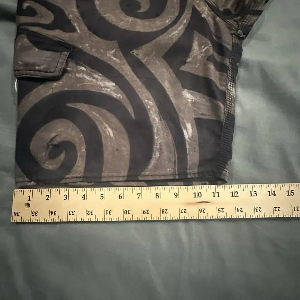 Quiksilver Waterman Convoy Board Shorts Mens 34 Brown Swirl Pattern Swimwear